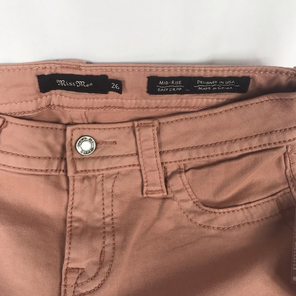 Miss Me Dusty Pink Cropped Jeans (26) NWT - Picture 4 of 8